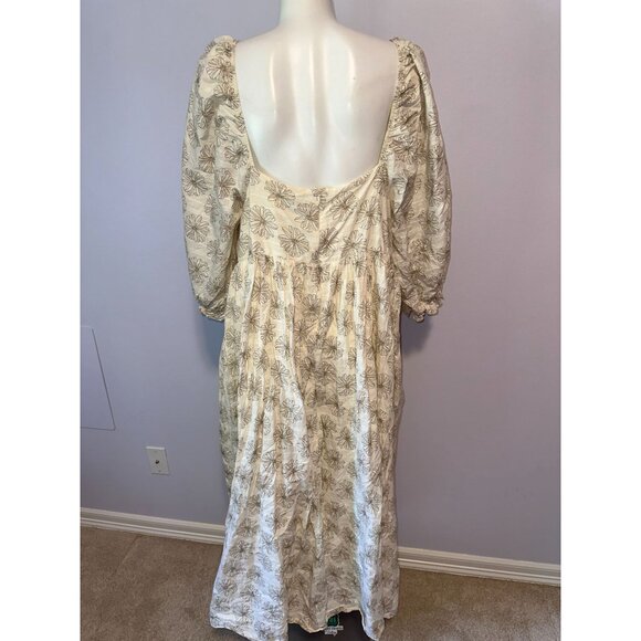 Arula White Gold Floral Dress Off Shoulder Flowy Fairy Boho Maxi Size C 3X - Picture 4 of 7